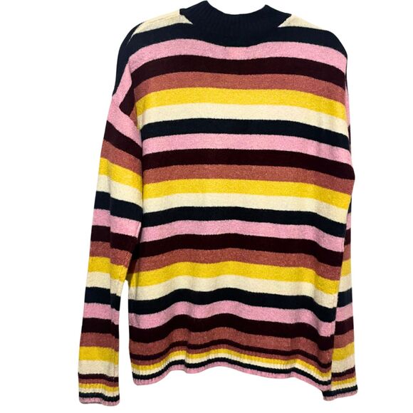 Cozy Oversized Colorful Striped Sweater - Picture 12 of 13